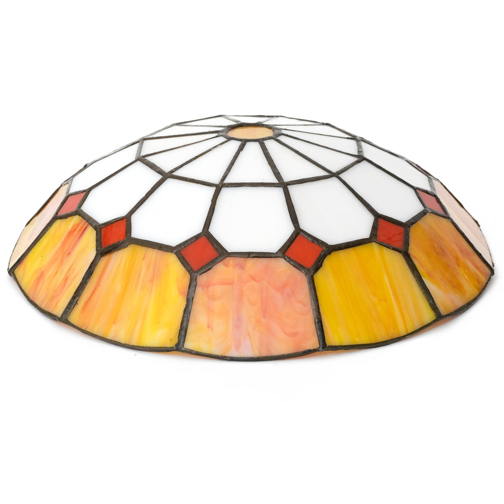 Abat-jour en Verre Teinté Style Tiffany Jaune et Rouge