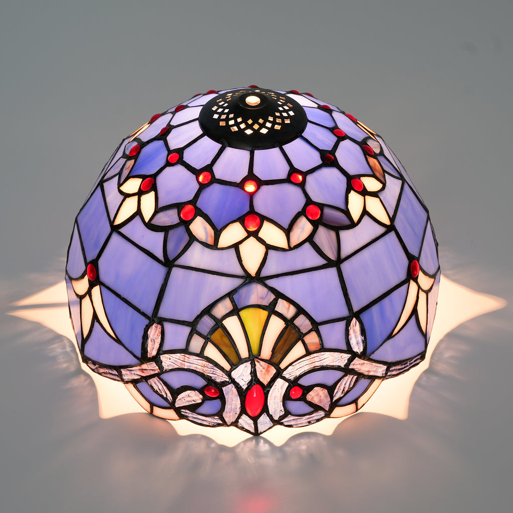 Abat-jour Style Tiffany en Verre Violet