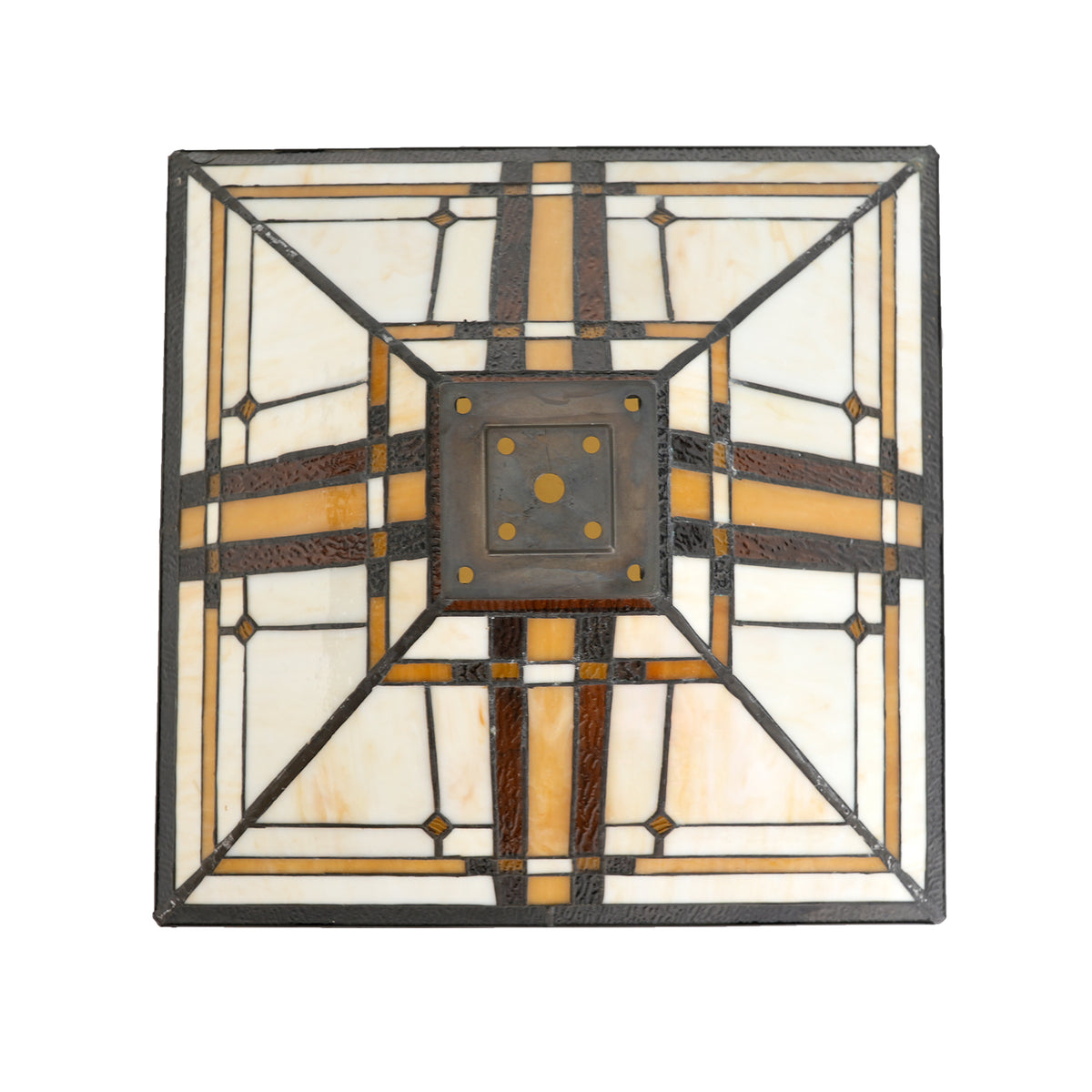 Abat-jour Pyramidal en Verre Teinté Style Tiffany