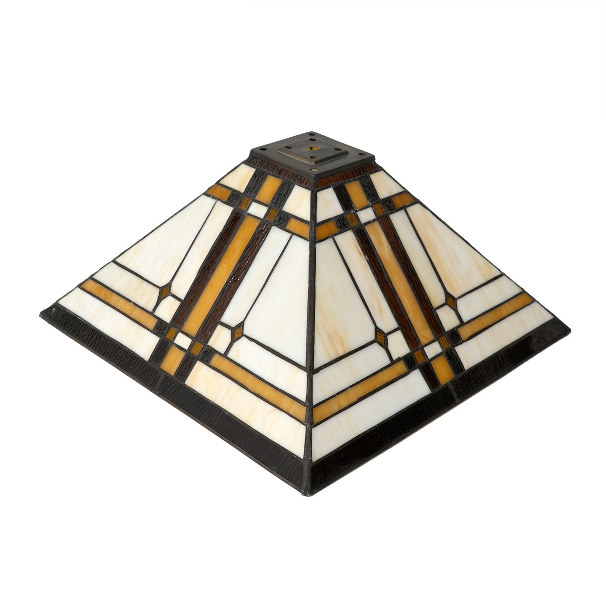 Abat-jour Pyramidal en Verre Teinté Style Tiffany