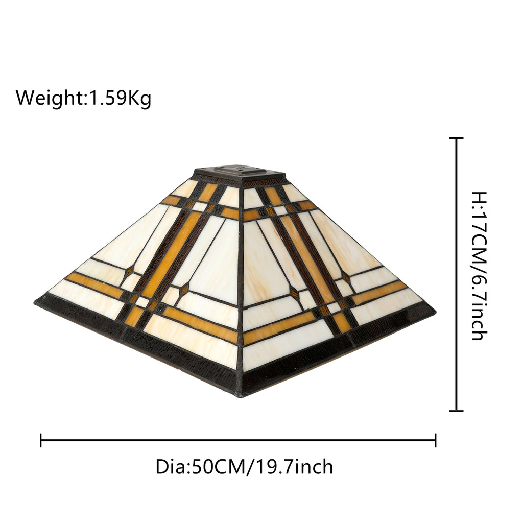 Abat-jour Pyramidal en Verre Teinté Style Tiffany