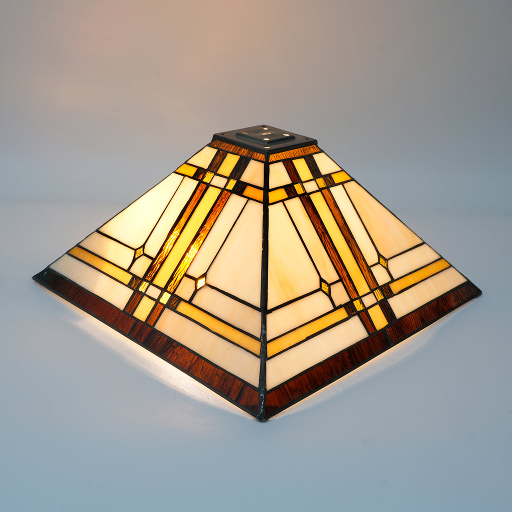 Abat-jour Pyramidal en Verre Teinté Style Tiffany