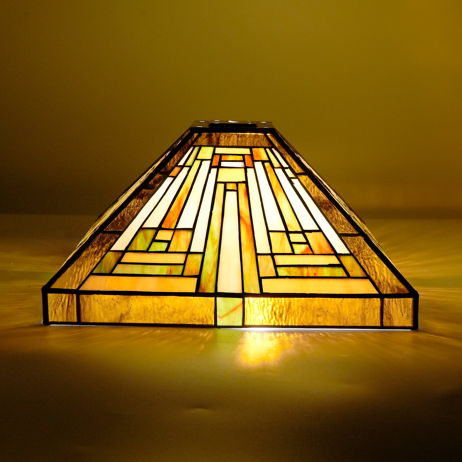 Abat-jour en Verre Teinté Géométrique Ambré Image
