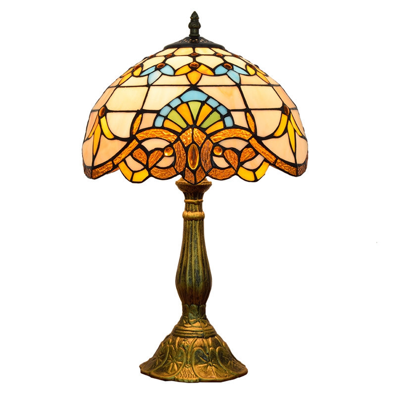 Lampe de Table Tiffany Vintage en Verre Teinté