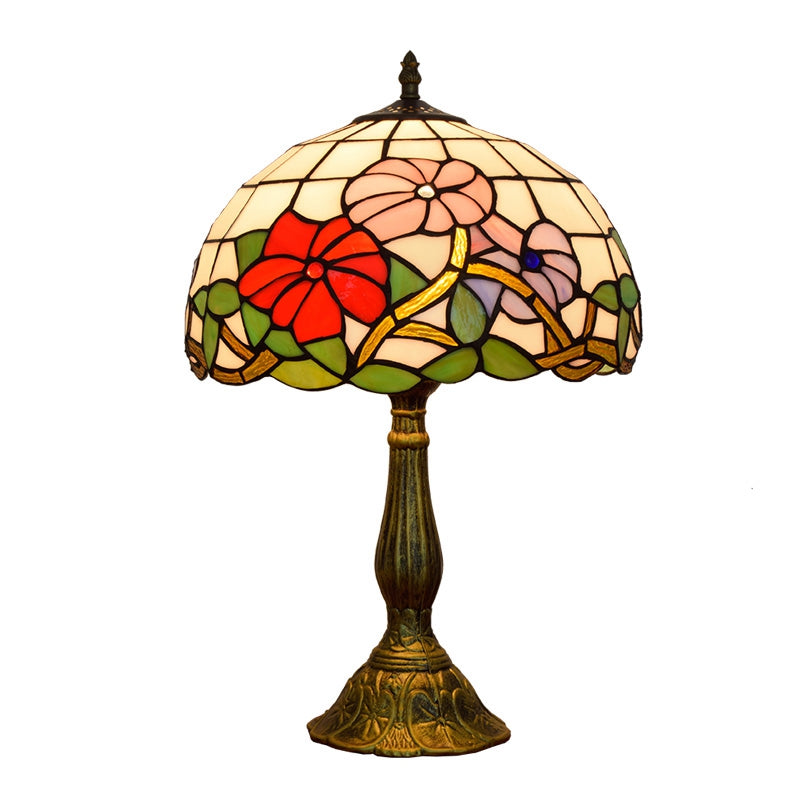 Lampe de Table Tiffany en Vitrail Floral
