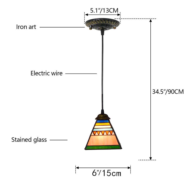 Suspension en Vitrail Géométrique Multicolore
