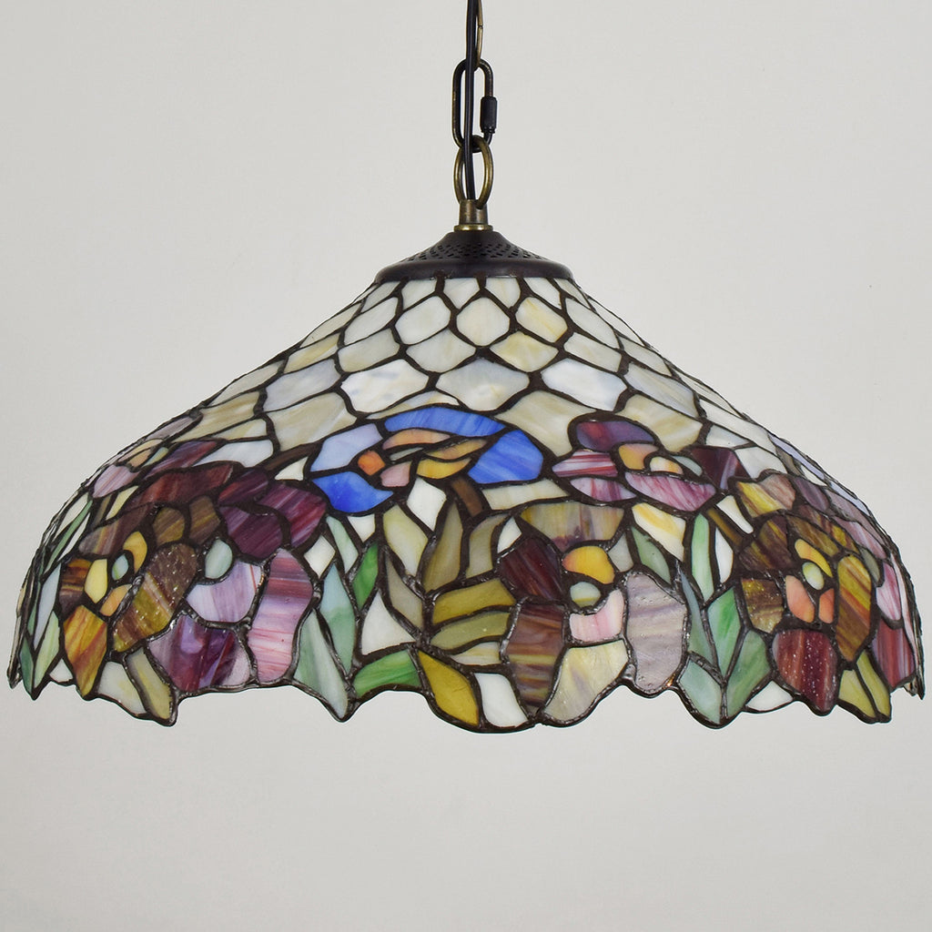 Suspension Tiffany Florale en Vitrail