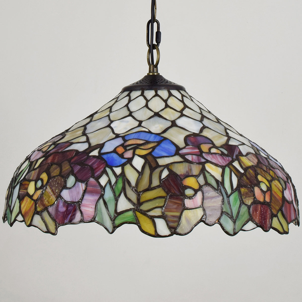 Suspension Tiffany Florale en Vitrail