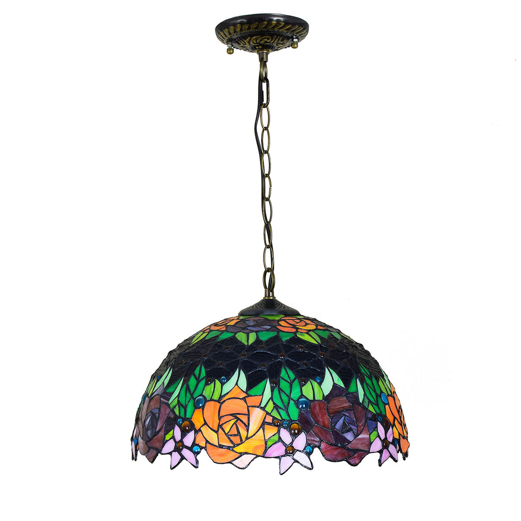 Suspension en Vitrail Rosier Multicolore