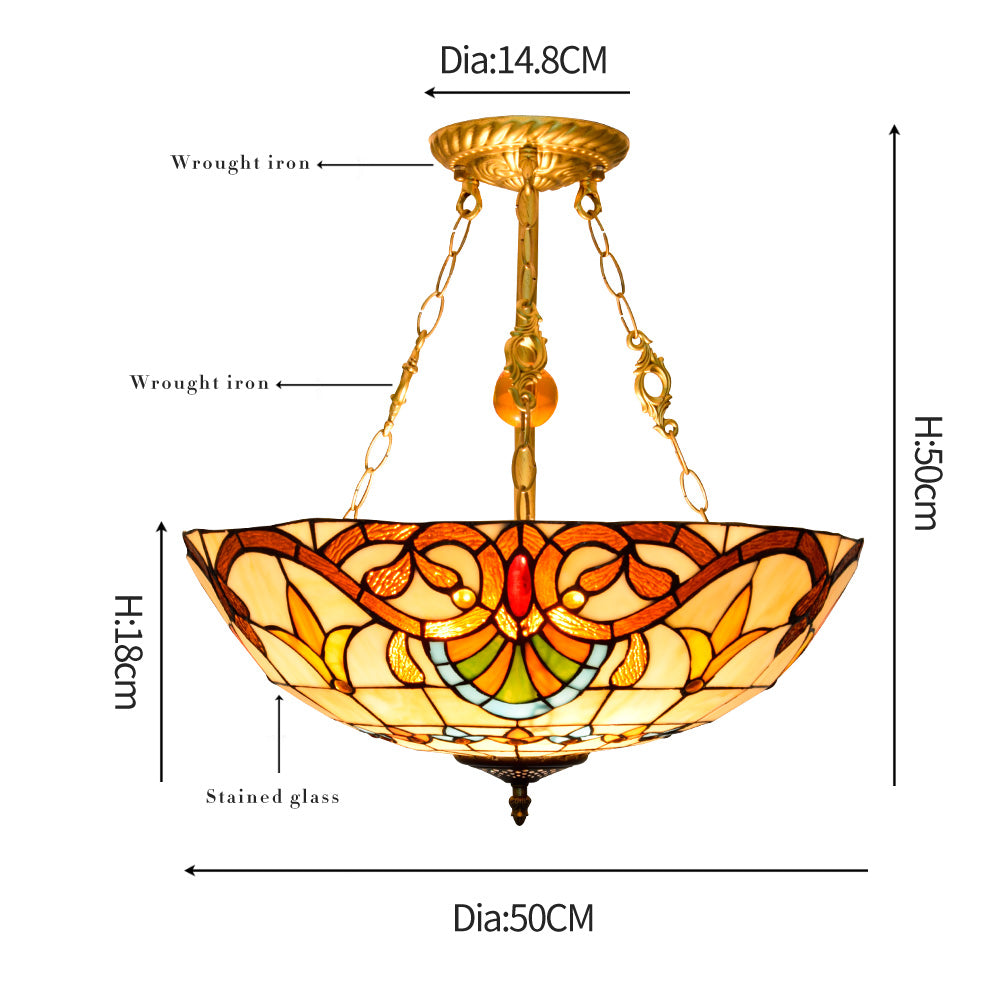 Suspension Luminaire à Abat-Jour Festonné 3 Ampoules