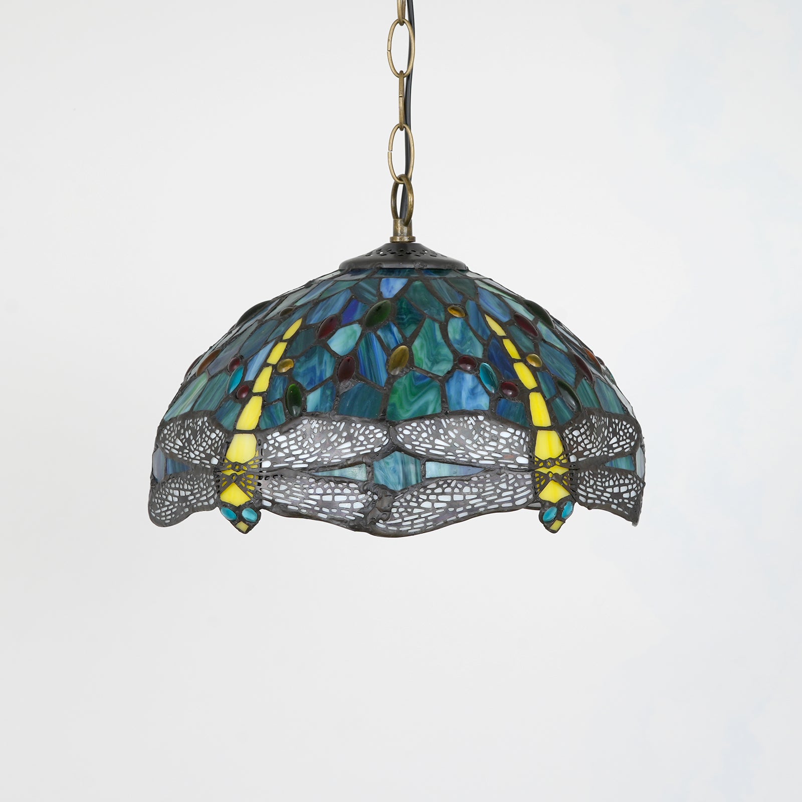 Suspension en Verre Teinté Tiffany à Libellules Image