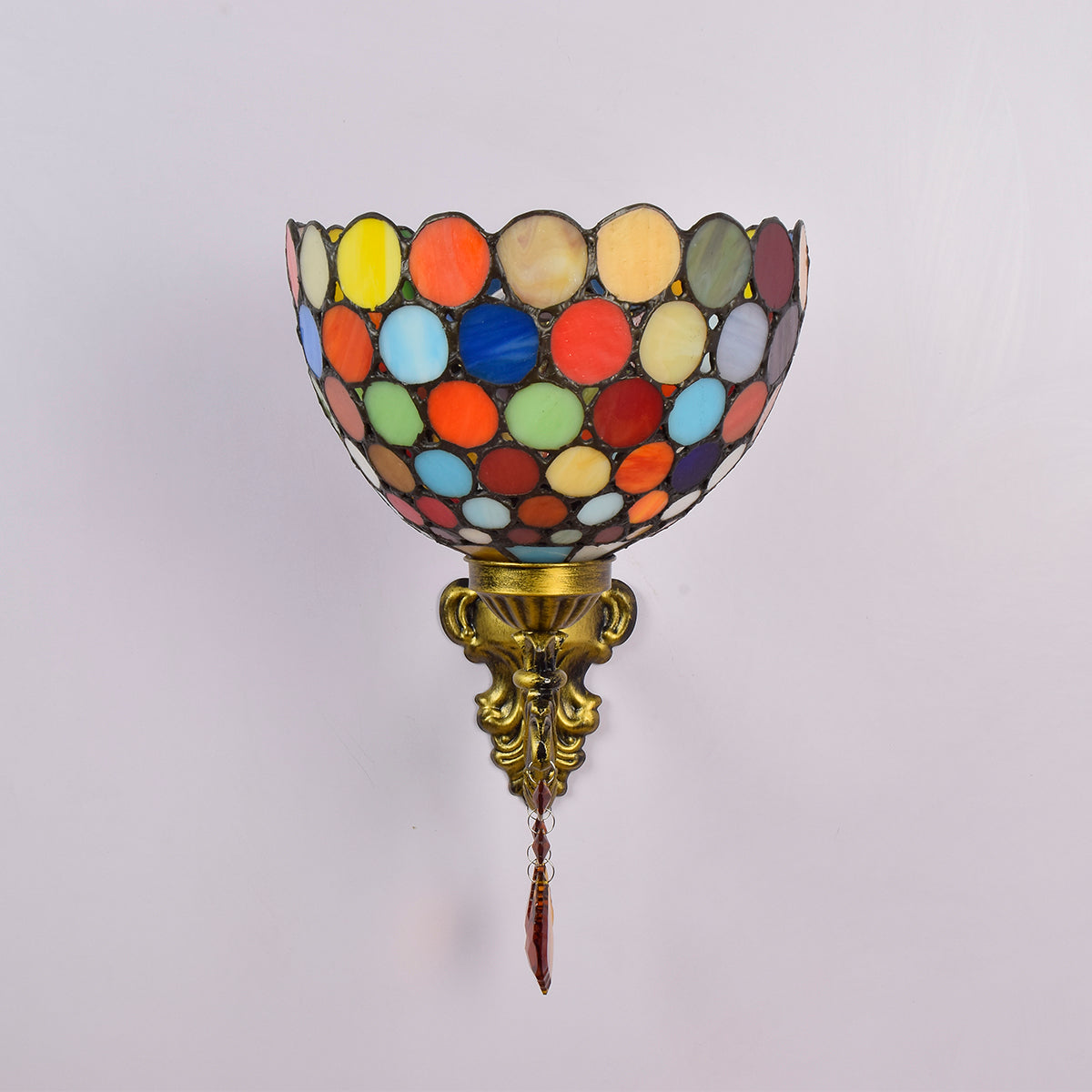 Applique Murale Style Tiffany Mosaïque Colorée Antique