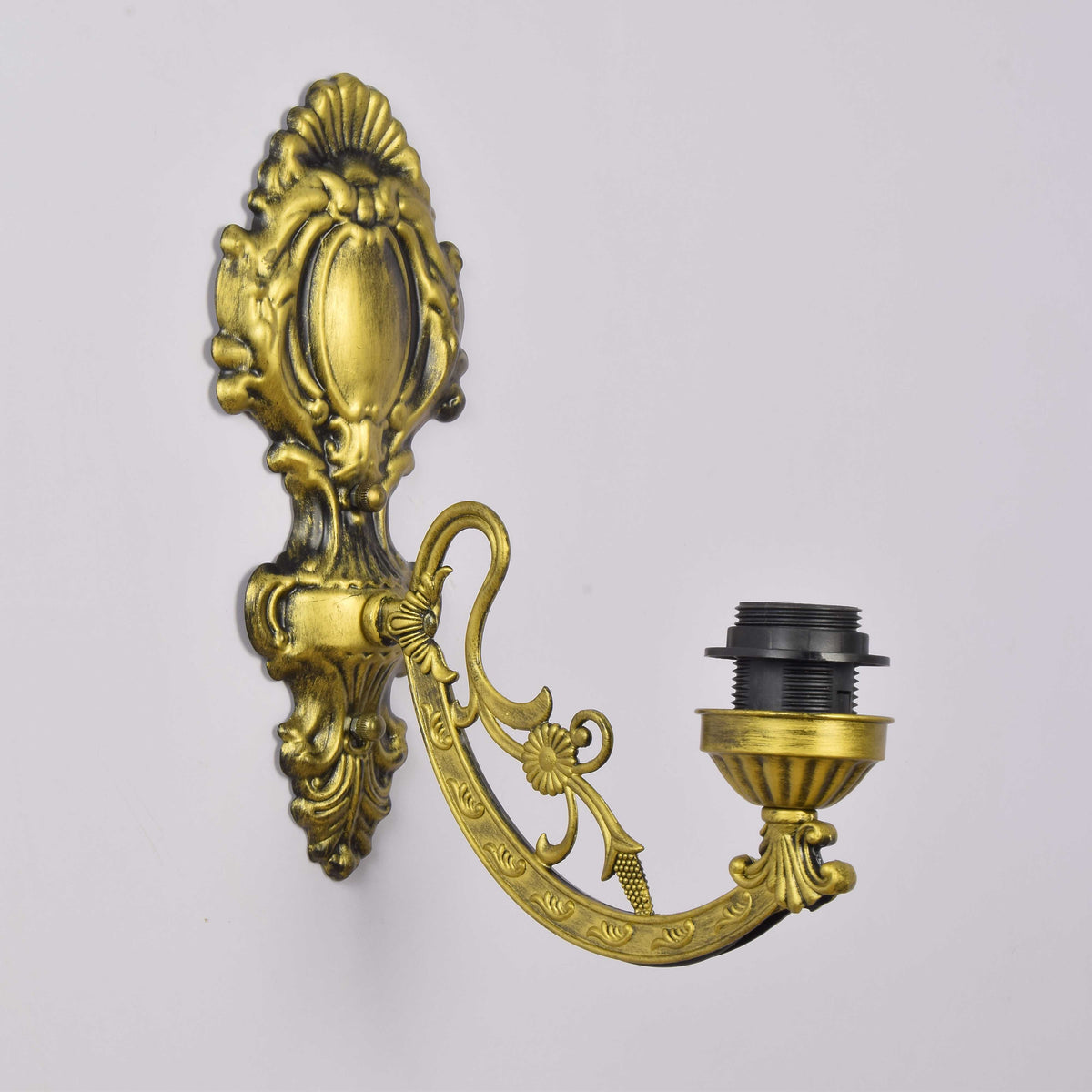 Applique Murale Style Tiffany en Laiton Antique et Verre Teinté