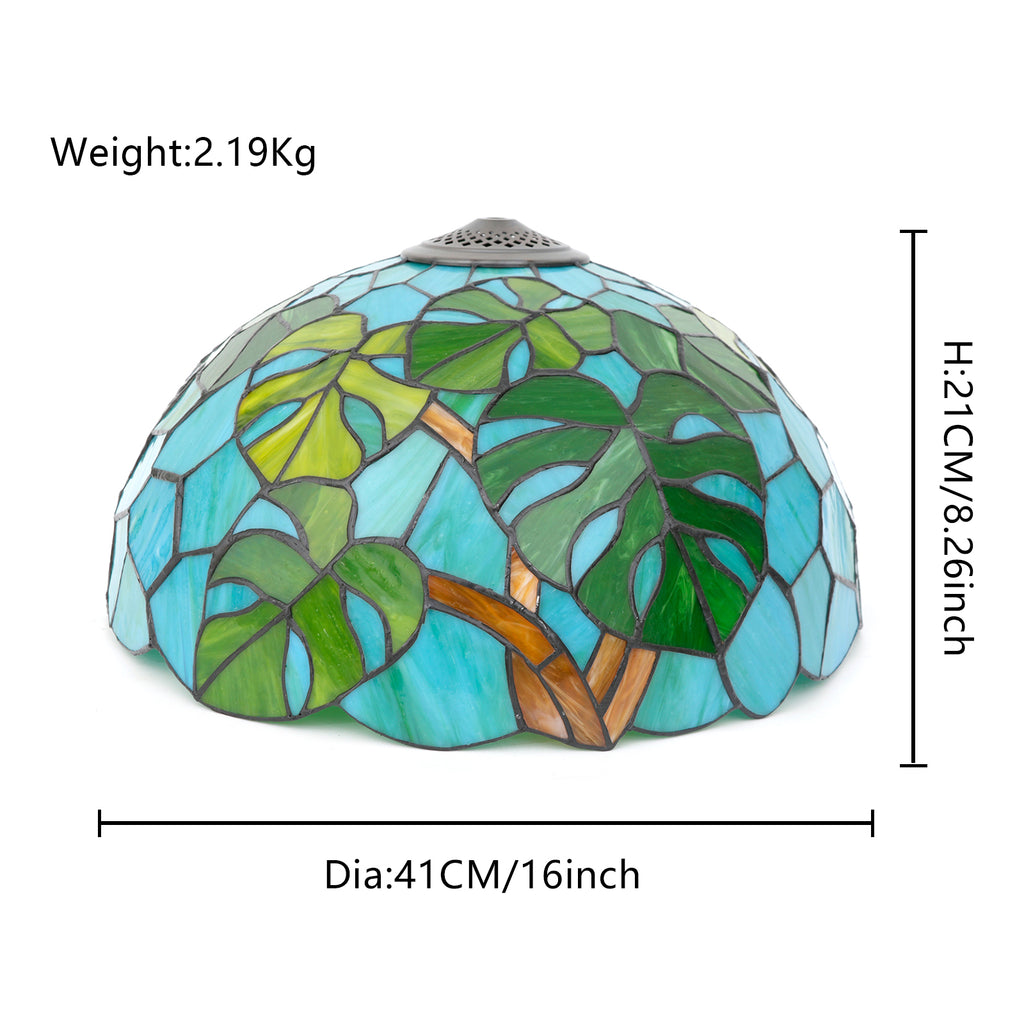 Abat-jour Dôme Tiffany en Verre Teinté Tropical