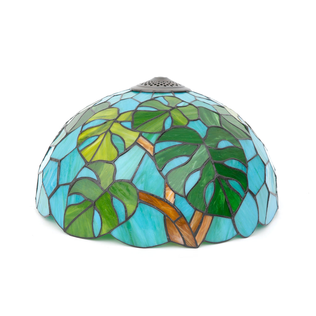 Abat-jour Dôme Tiffany en Verre Teinté Tropical
