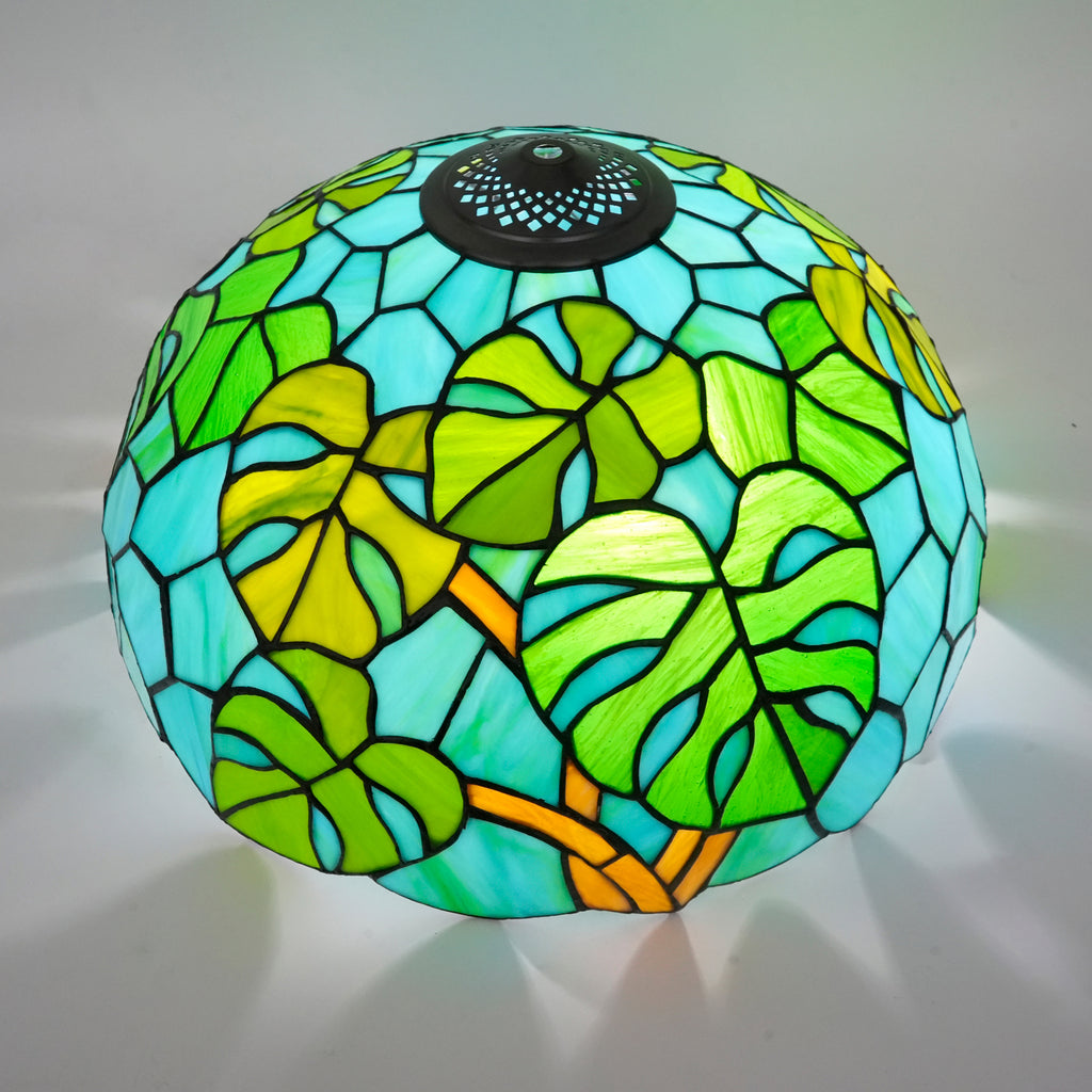 Abat-jour Dôme Tiffany en Verre Teinté Tropical
