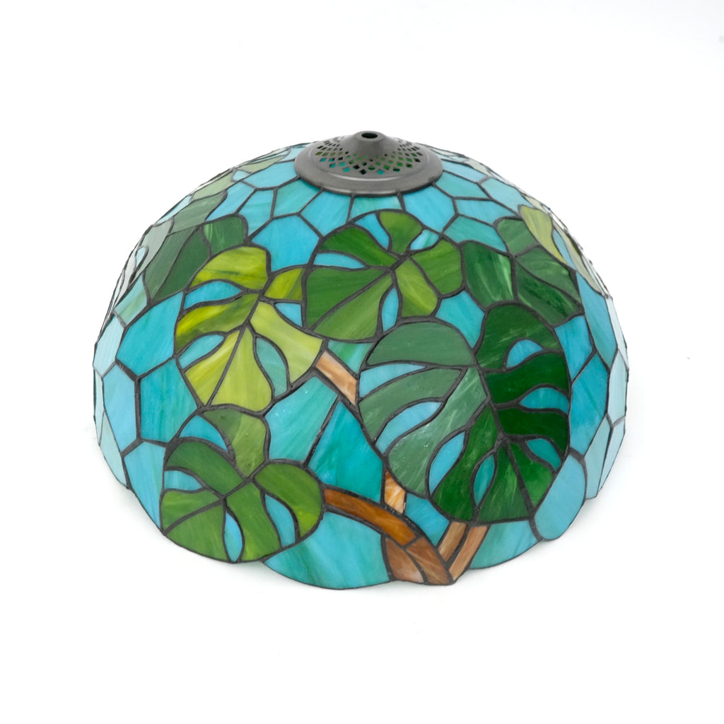 Abat-jour Dôme Tiffany en Verre Teinté Tropical