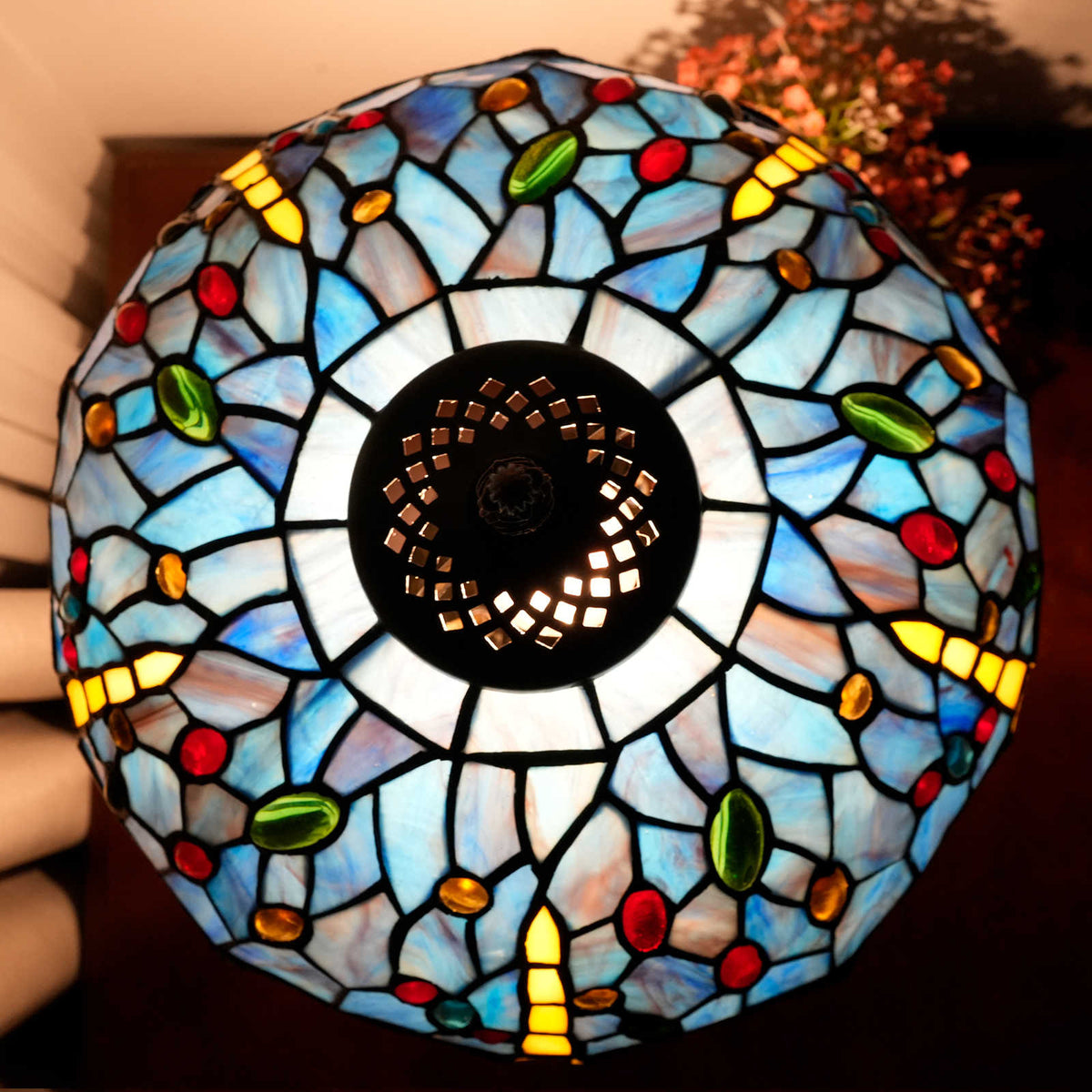 Lampe de Table Tiffany en Vitrail à Libellules
