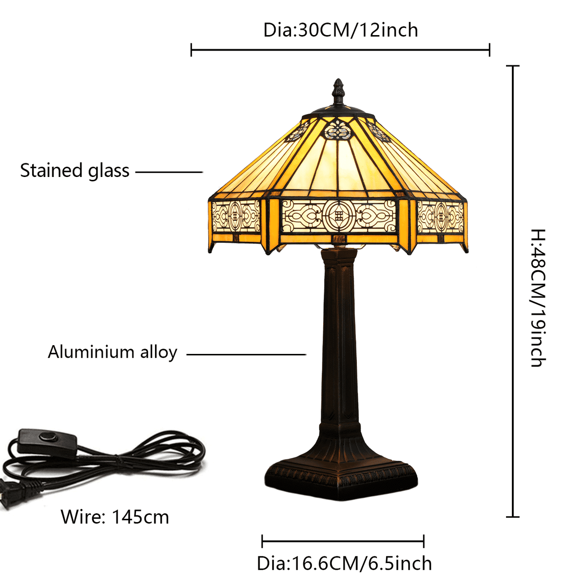 Lampe de Table Tiffany Style Art Nouveau