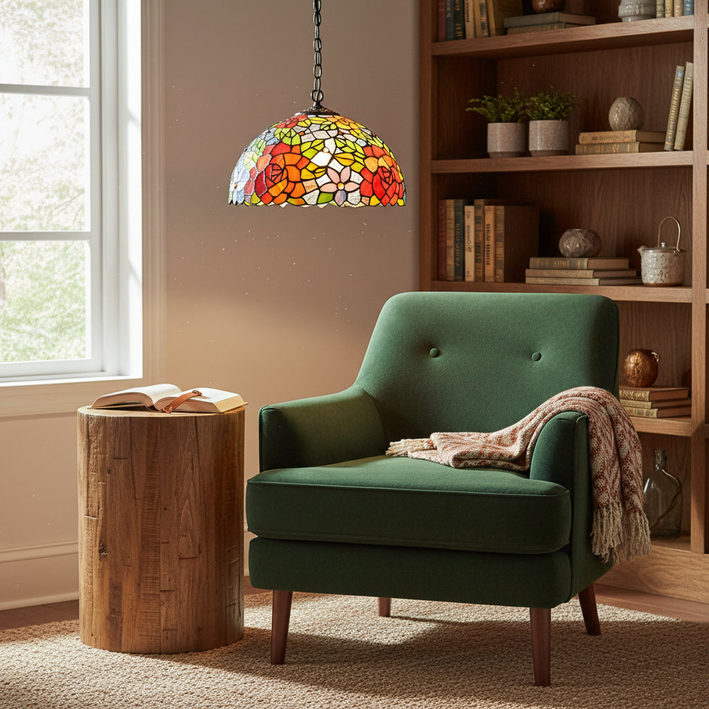 Suspension Style Tiffany Floral Multicolore