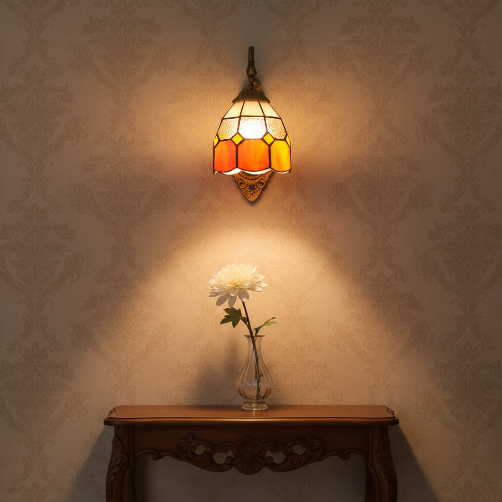 Applique Murale Style Tiffany Sirène Finition Bronze