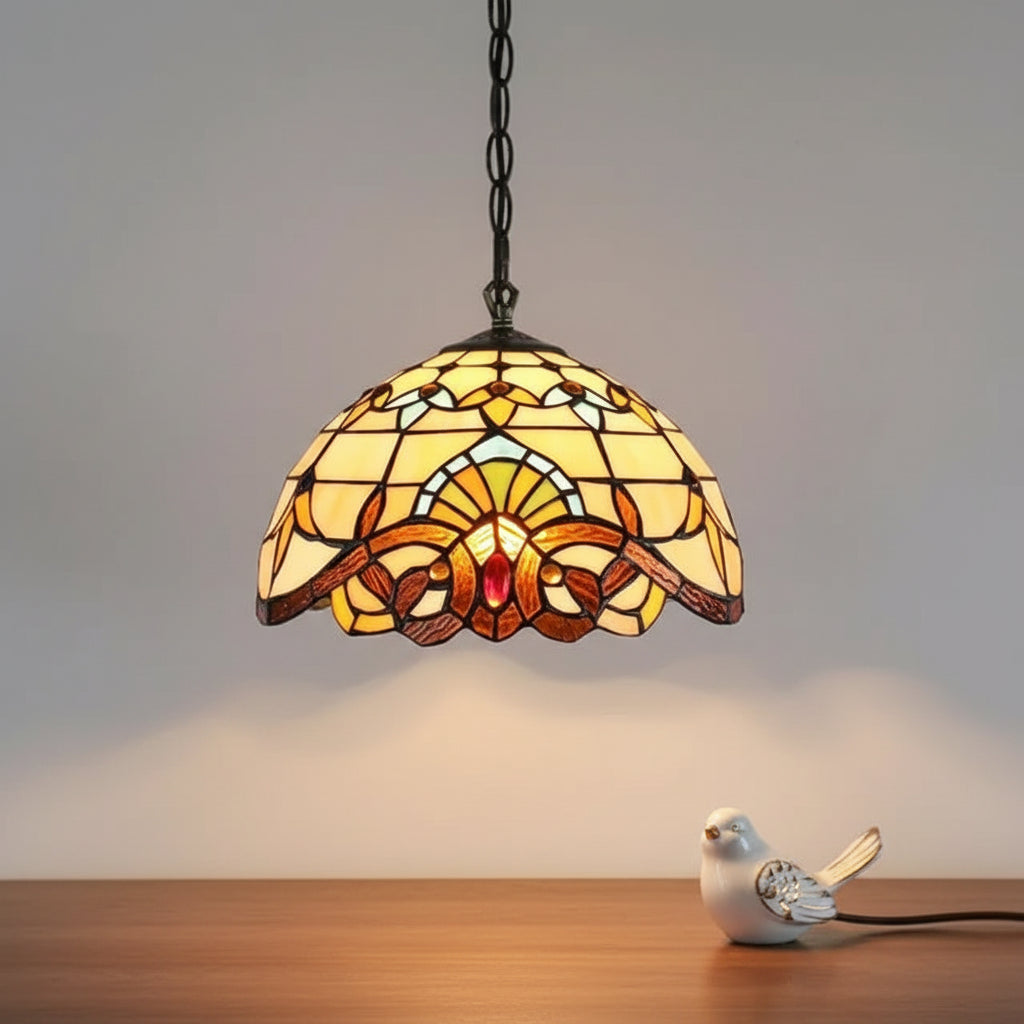 Suspension en Vitrail Style Tiffany Ø30cm