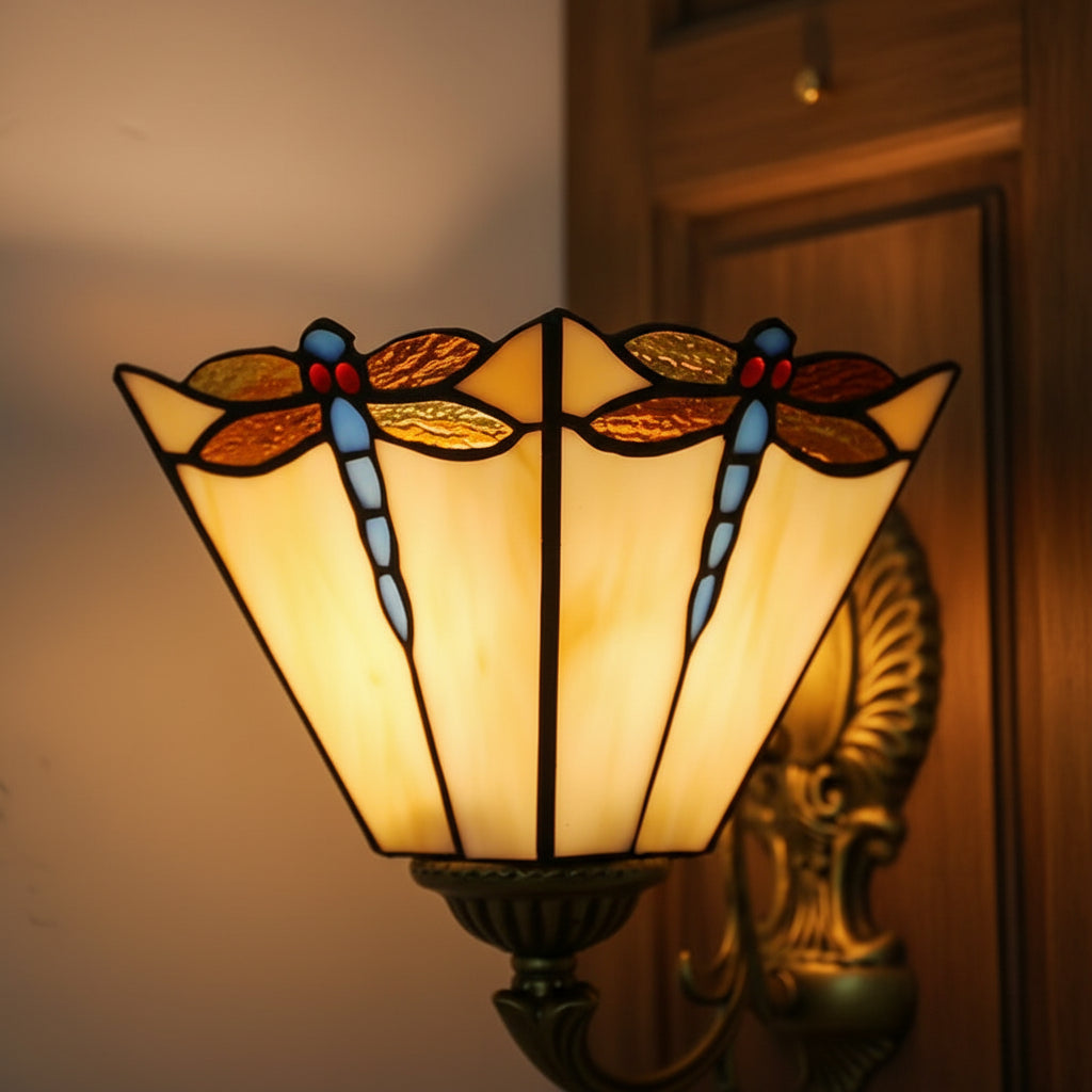 Applique Murale Style Tiffany Libellules Bronze Antique