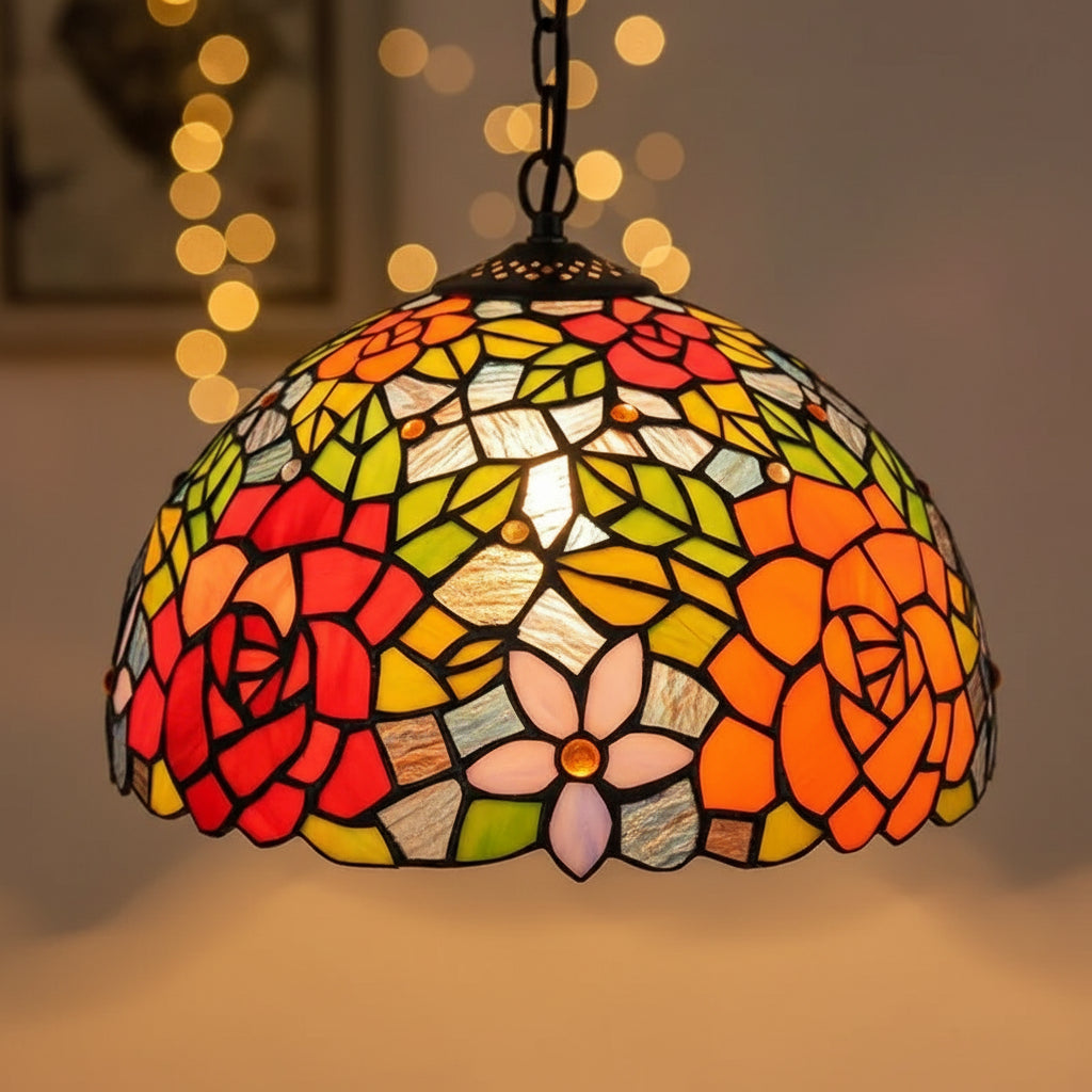 Suspension Style Tiffany Floral Multicolore