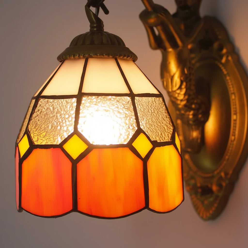 Applique Murale Style Tiffany Sirène Finition Bronze