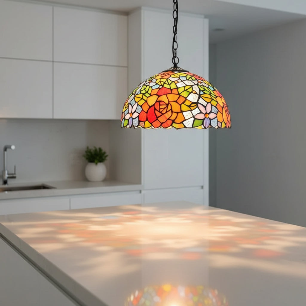 Suspension Style Tiffany Floral Multicolore