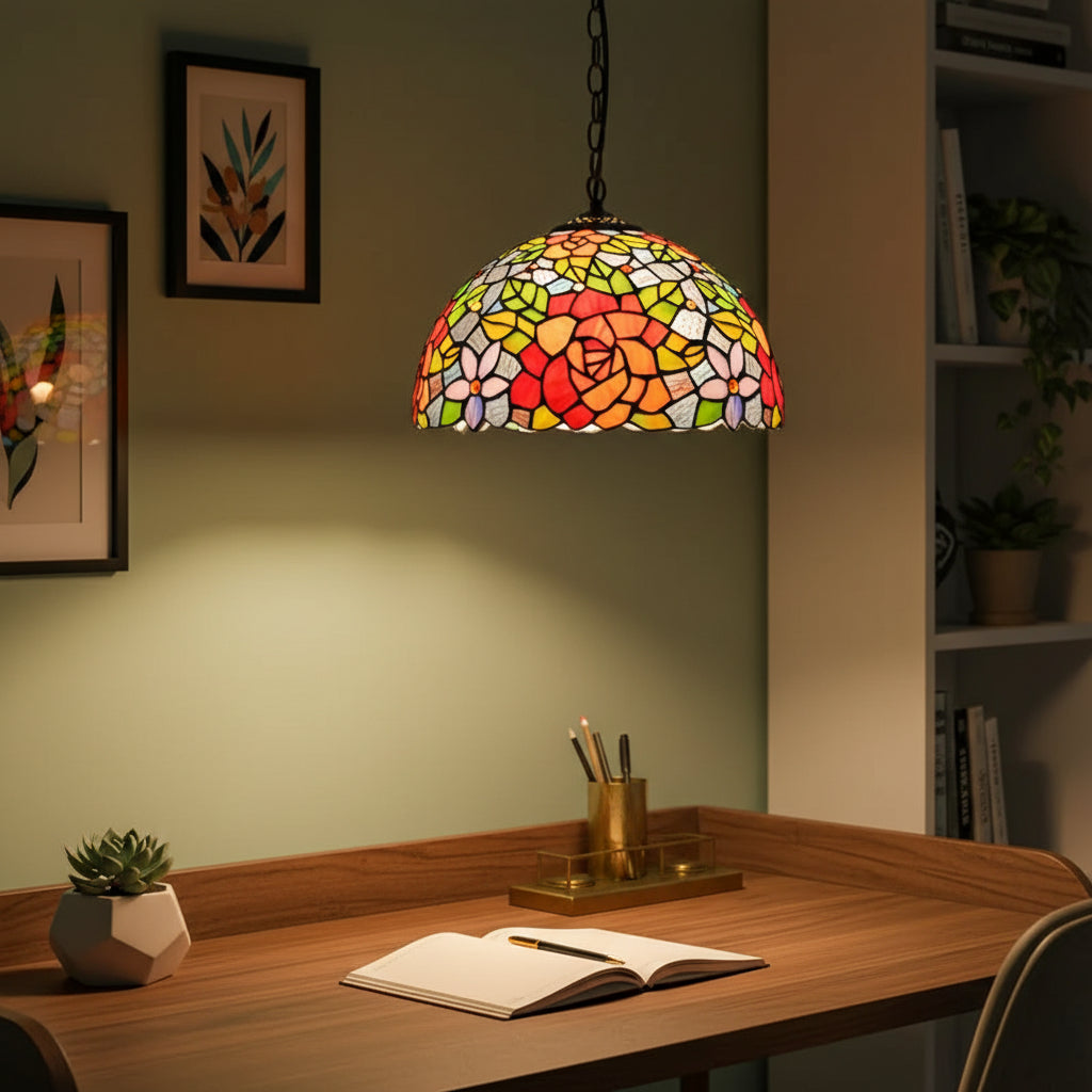 Suspension Style Tiffany Floral Multicolore